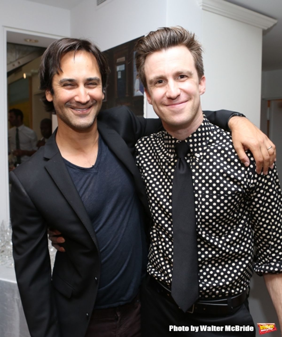 Robbie Routh and Gavin Creel attend ''Parlor Night'' A benefit evening for The Broadway Inspirational Voices Outreach Program at the home of Roy and Jenny Neiderhoffer on June 22, 2015 in New York City. at 