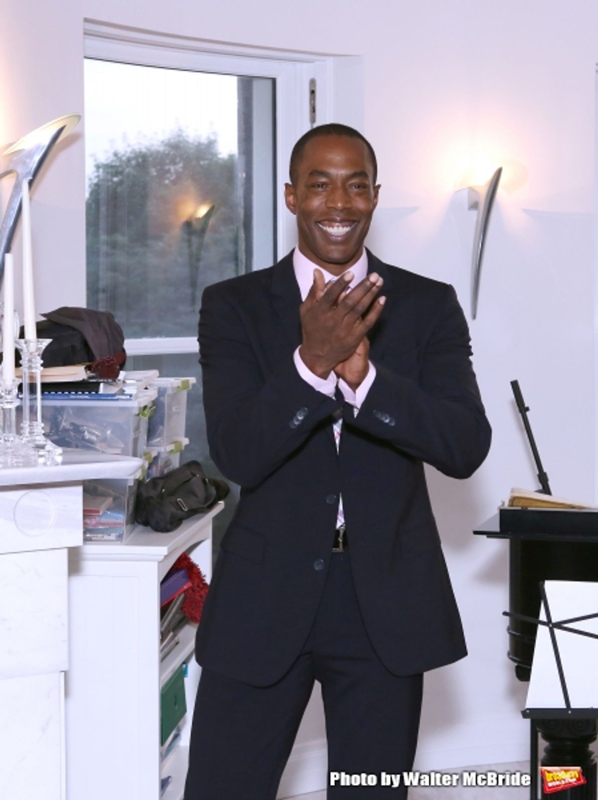 Michael McElroy attends ''Parlor Night'' A benefit evening for The Broadway Inspirational Voices Outreach Program at the home of Roy and Jenny Neiderhoffer on June 22, 2015 in New York City. at 