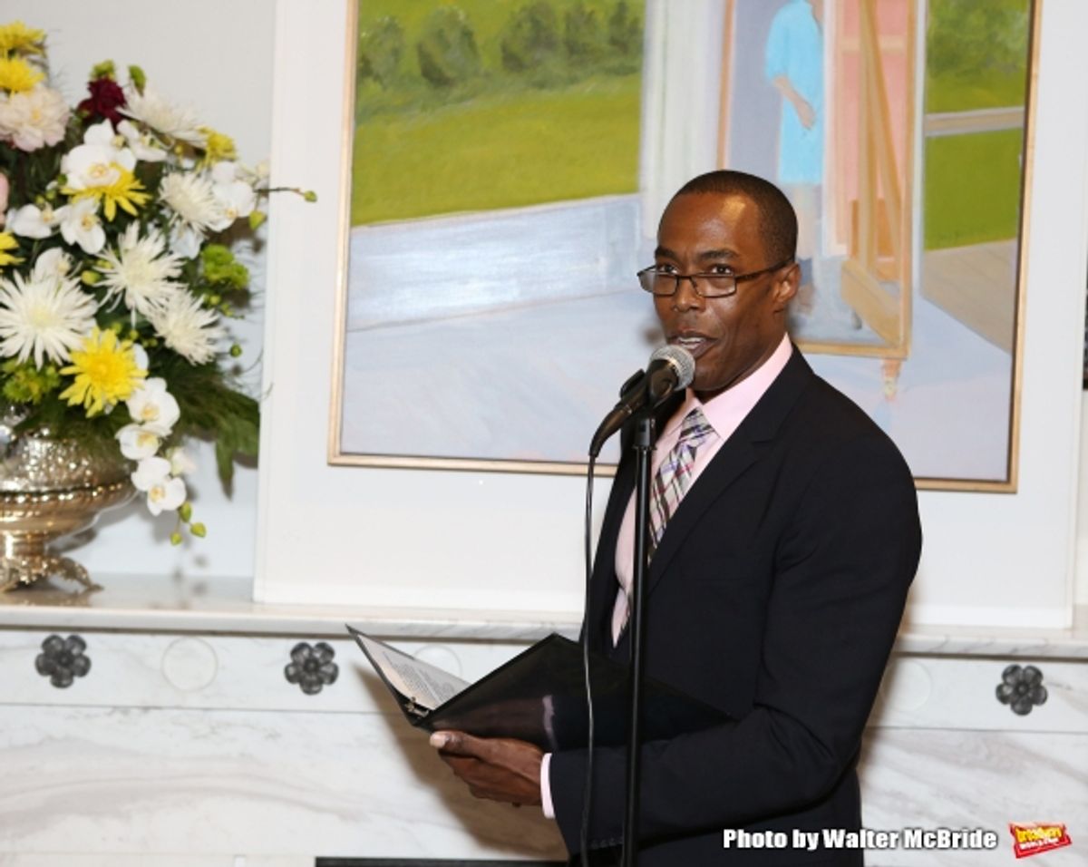 Michael McElroy performs at ''Parlor Night'' A benefit evening for The Broadway Inspirational Voices Outreach Program at the home of Roy and Jenny Neiderhoffer on June 22, 2015 in New York City. at 