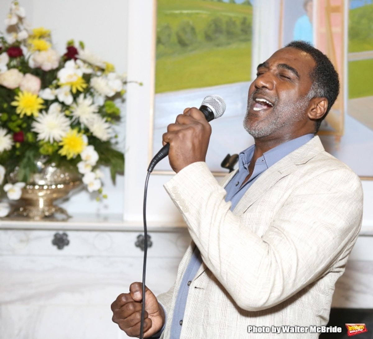 Norm Lewis performs at ''Parlor Night'' A benefit evening for The Broadway Inspirational Voices Outreach Program at the home of Roy and Jenny Neiderhoffer on June 22, 2015 in New York City. at 