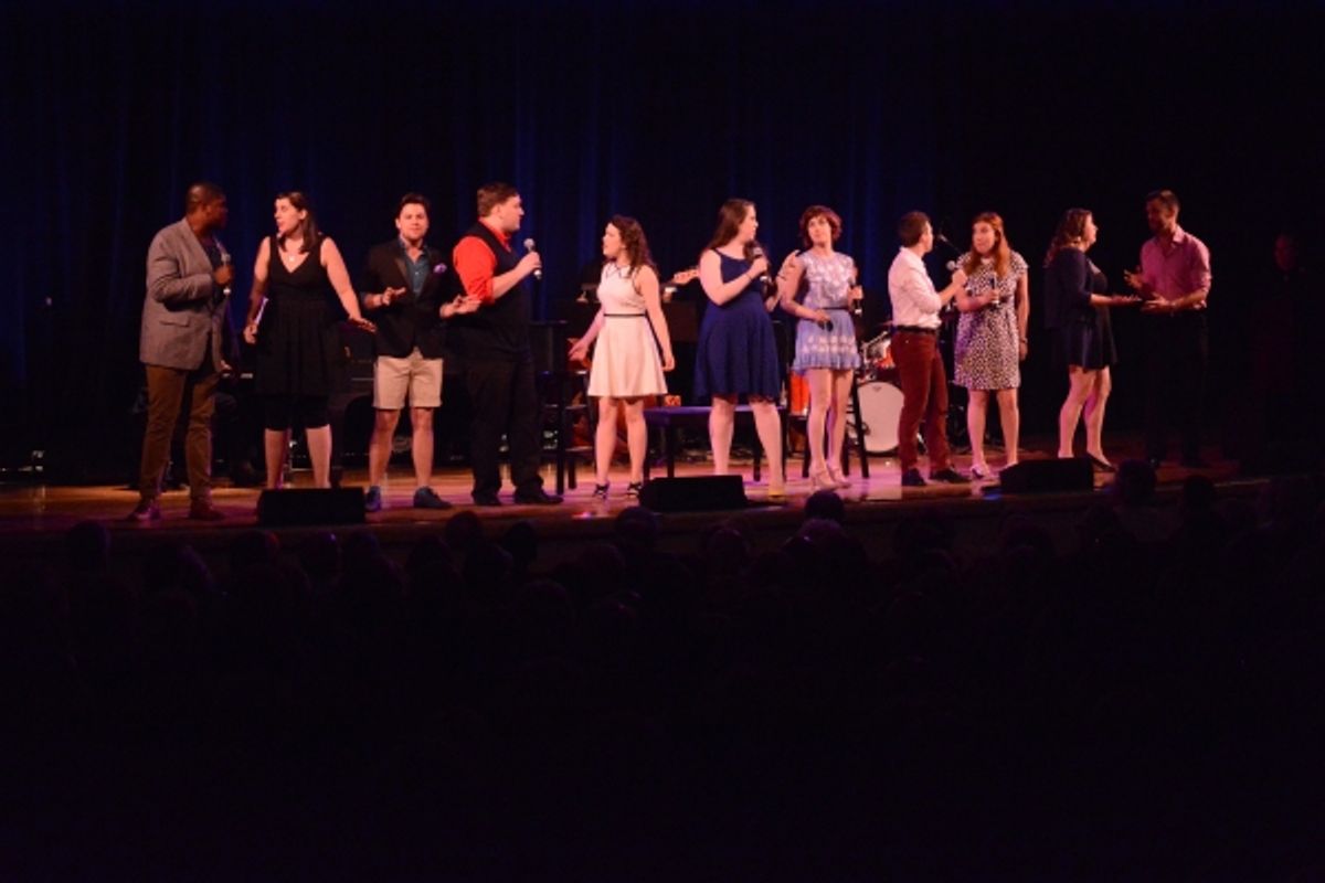 The Broadway By The Years Chorus-Ally Bonino, Elijah Caldwell, Kristin Dausch, Madeline Hamlet, Mary Lane Haskell, Emily Iaquinta, Ricky Alan Saunders, Ryan Scoble, Hannah Solow, Justin Talkington and Matt Weinstein at 