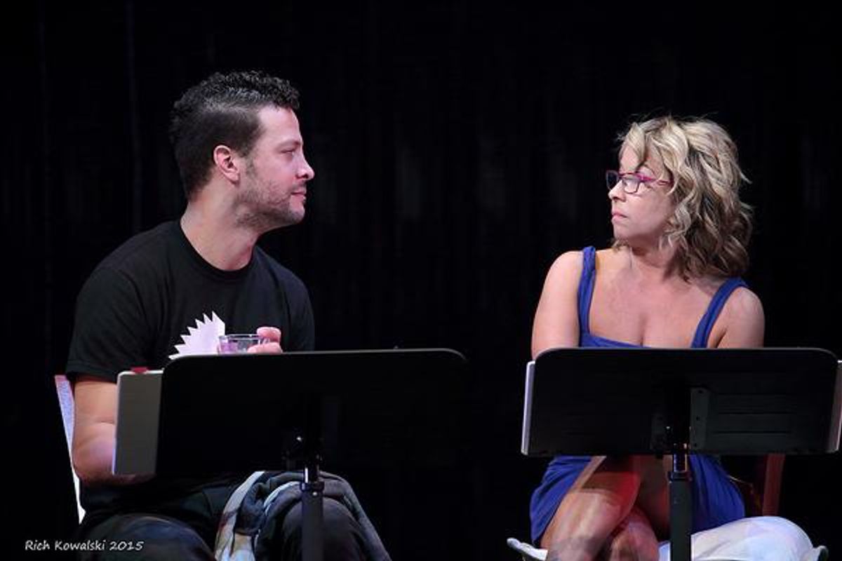 Justin Guarini & Jennifer Cody share a dramatic pause. at 