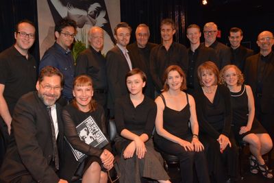 David Staller with the cast-Matt Windman, Jason Zinoman, Reed Birney, Matthew Newton, Photo