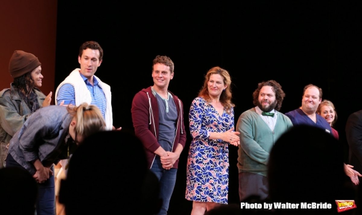 Rema Webb, Aaron Lazar, Jonathan Groff, Ana Gasteyer, Dan Fogler, Josh Lamon and Jenni Barber at 