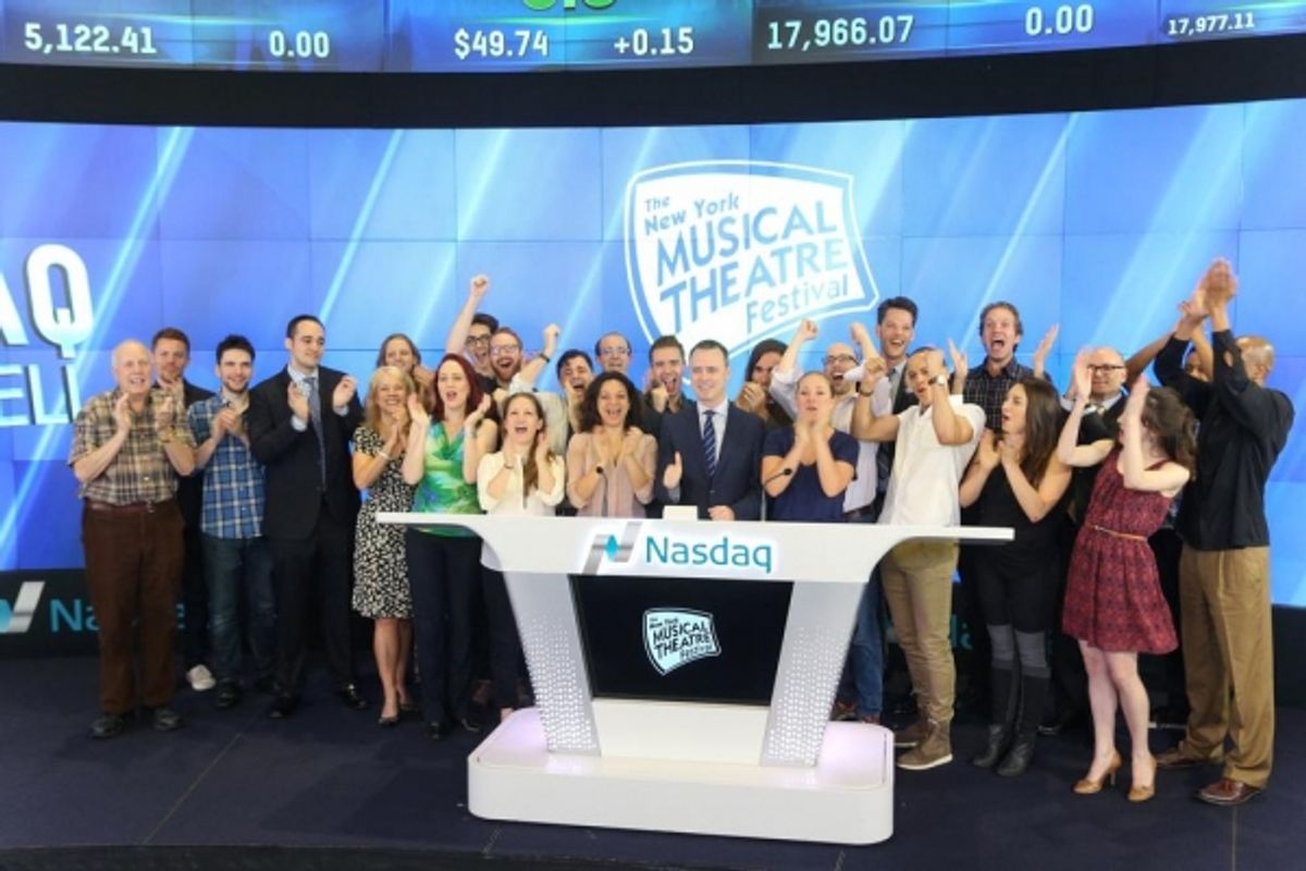 Executive Director and Producer of NYMF, Dan Markley, rang the NASDAQ opening bell with the teams behind five of this year''s productions. at 