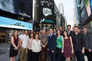 Executive Director and Producer of NYMF, Dan Markley, rang the NASDAQ opening bell wi Photo