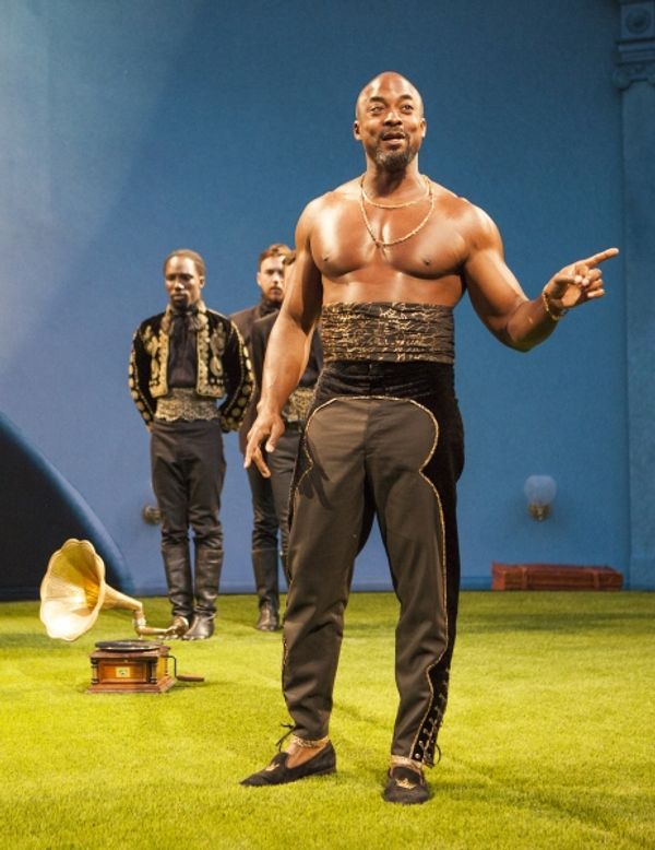 (foreground) Terence Archie as Orsino with (background, From left) Jamal Douglas and  Photo