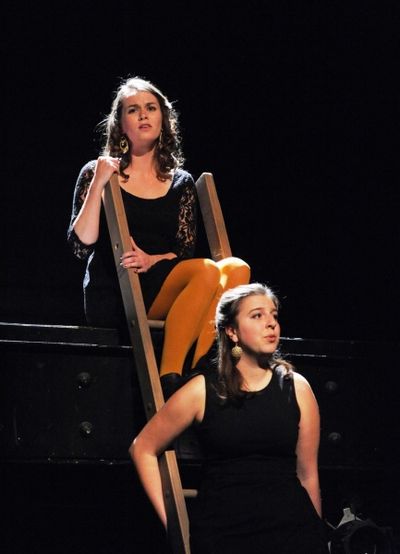 Caitlin Duffy (top) and Joelle Mendoza-Etchart (bottom) as two of the singers in Cary Photo