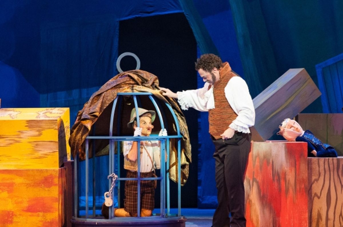 Topher Cundith as Pinocchio and Shaun-Michael Morse as Stromboli at 
