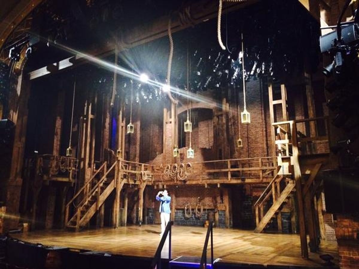 Lin-Manuel Miranda and Hamilton company at 