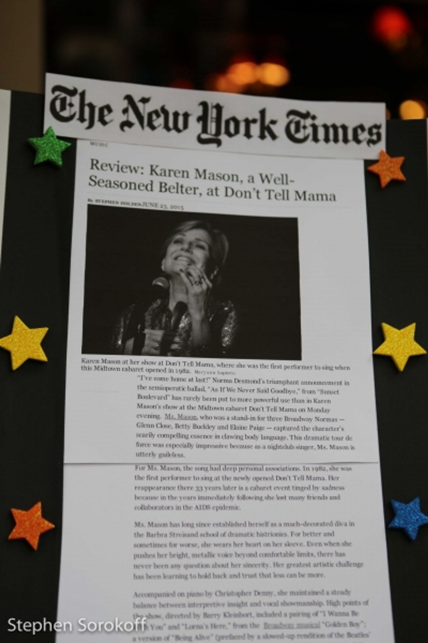 Photo Coverage: Karen Mason in Return Engagement at Don't Tell Mama  Image