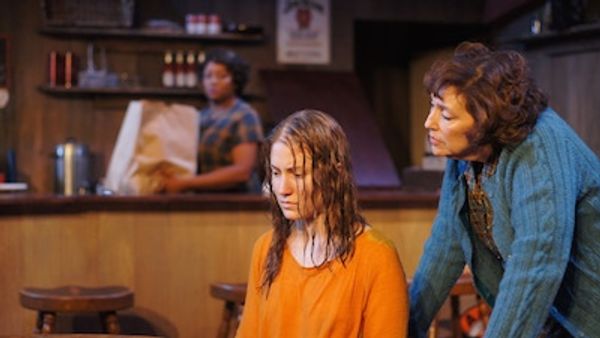 (foreground) Abby Fields & Catalina Maynard (as Joan & Casey); (background) Yolanda F Photo