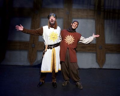 Kent Fieldsend is King Arthur and Brett Spahr is Patsy Photo