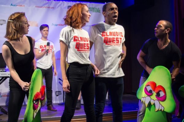 Lesley McKinnel, Andre Ward, and the cast of CLAUDIO QUEST Photo