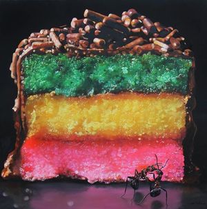 Charles Wildbank 'Petite Battles' acrylic on canvas , 57" x 57", 2015 @ BroadwayWorld Charles Wildbank 'Petite Battles' acrylic on canvas , 57" x 57", 20 Photo