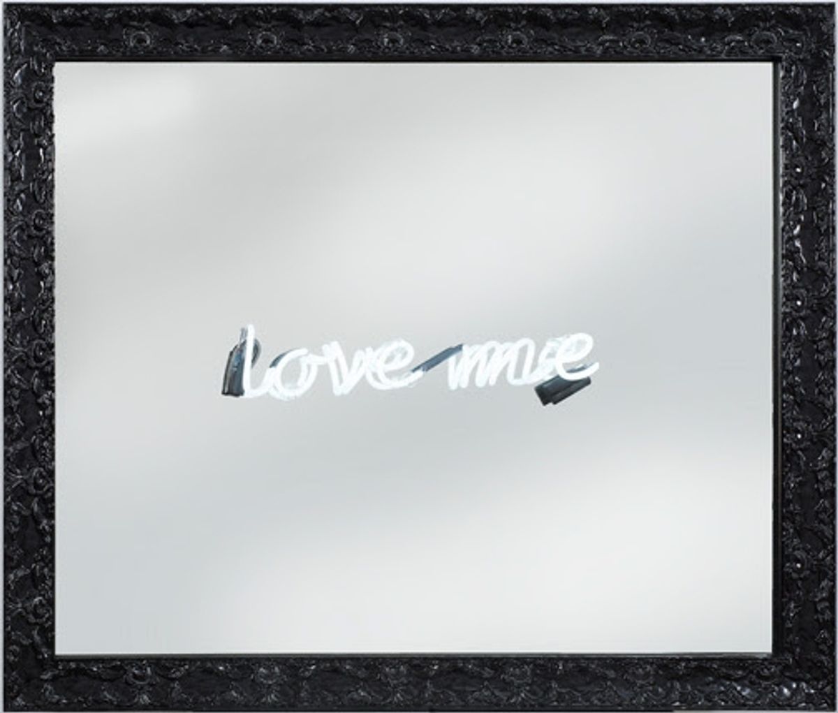 Tapp Francke, 'Love Me' neon, mirror, frame, 39.5" x 39.5" x 3", 2014 at Sneak Peek at McNeill Art Group's Artists Featured at ART SOUTHAMPTON This Month