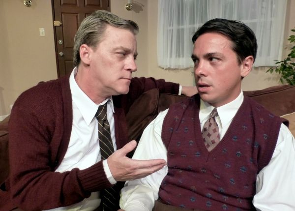 Jack (Harold Dershimer) has a heart-to-heart chat with his son Stanley (Louis Politan Photo