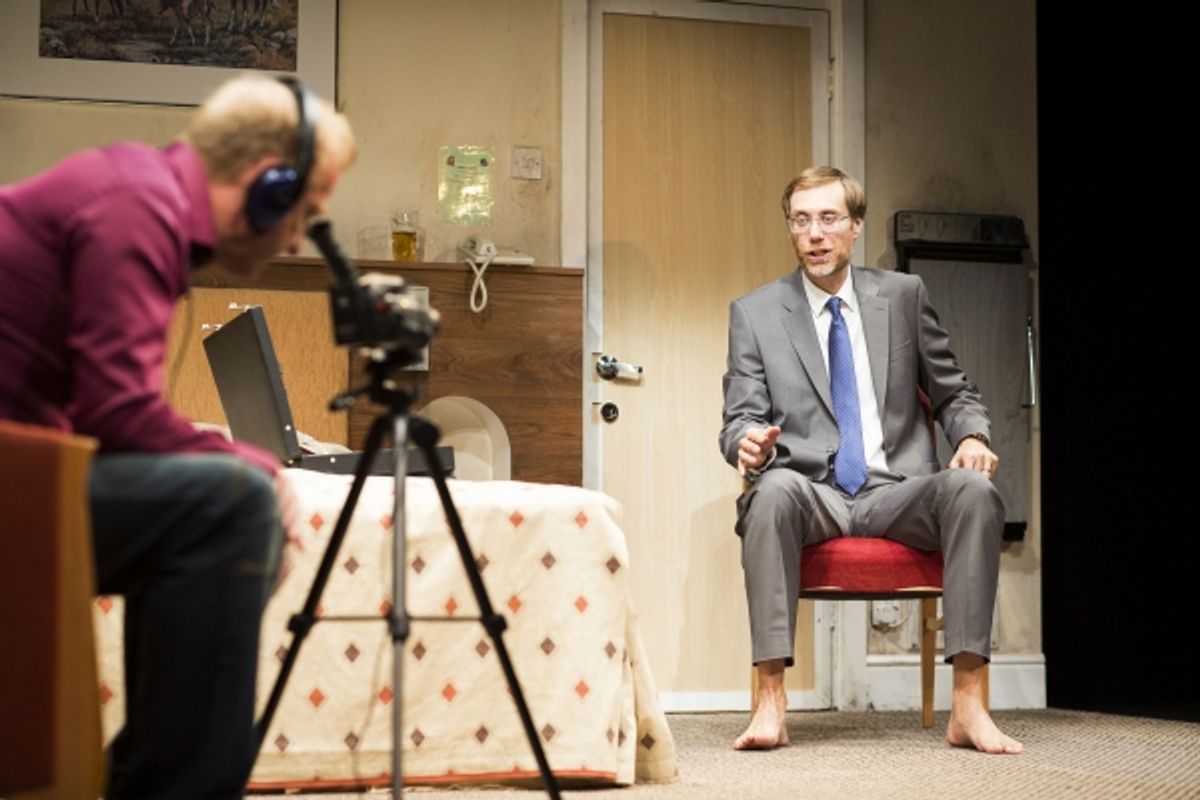 Steffan Rhodri as Morrie and Stephen Merchant as Ted at 