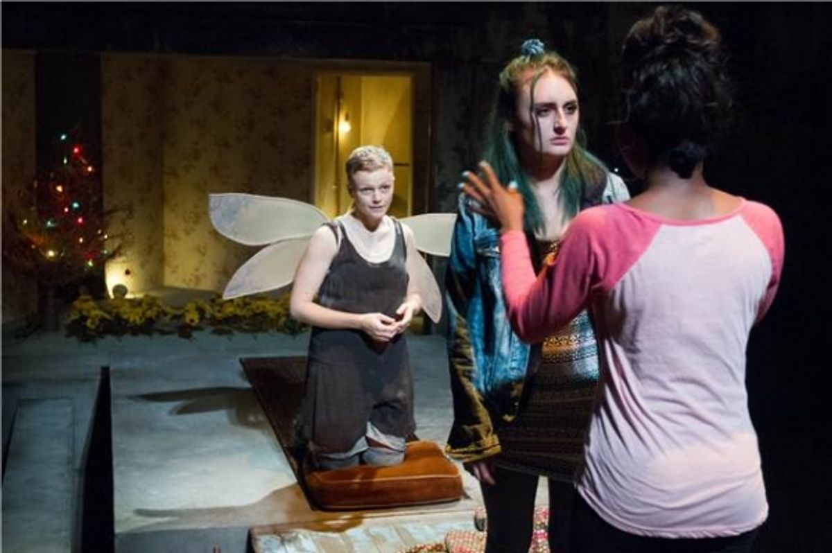 Maxine Peake (The Skriker), Laura Elsworthy (Josie), Juma Sharkah (Lily) at 