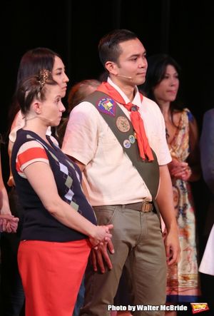 Sarah Saltzberg and Jose Llana during the Curtain Call for the One Night Only 10th Anniversary Concert of ''The 25th Annual Putnam County Spelling Bee'' at Town Hall on July 6, 2015 in New York City. @ BroadwayWorld Sarah Saltzberg and Jose Llana during the Curtain Call for the One Night Only 10th An Photo