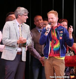 Mo Rocca and Jesse Tyler Ferguson during the Curtain Call for the One Night Only 10th Anniversary Concert of ''The 25th Annual Putnam County Spelling Bee'' at Town Hall on July 6, 2015 in New York City. @ BroadwayWorld Mo Rocca and Jesse Tyler Ferguson during the Curtain Call for the One Night Only 10th Photo