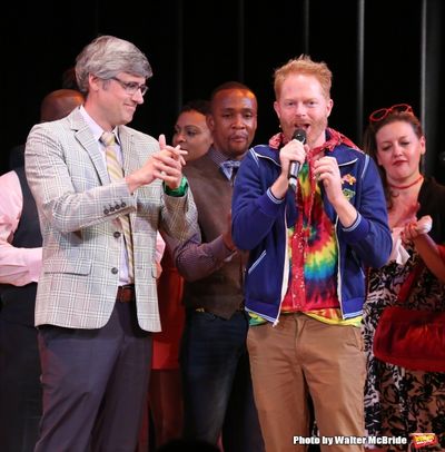 Mo Rocca and Jesse Tyler Ferguson during the Curtain Call for the One Night Only 10th Photo