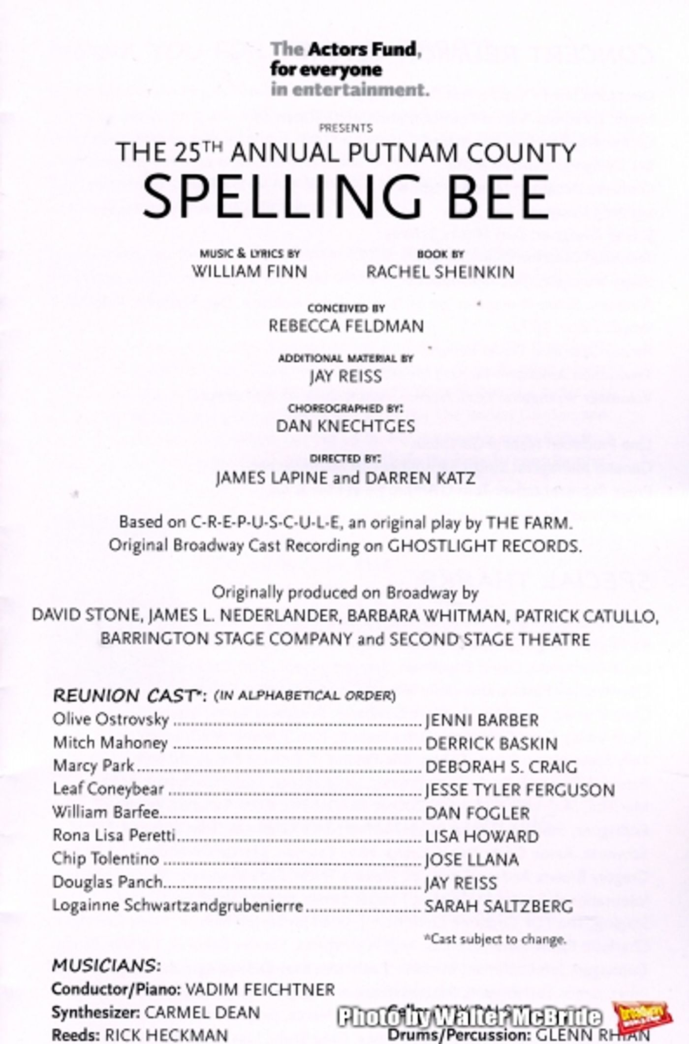 Photo Coverage: With Cheers and Happy Tears - SPELLING BEE Reunion Concert Curtain Call! Image