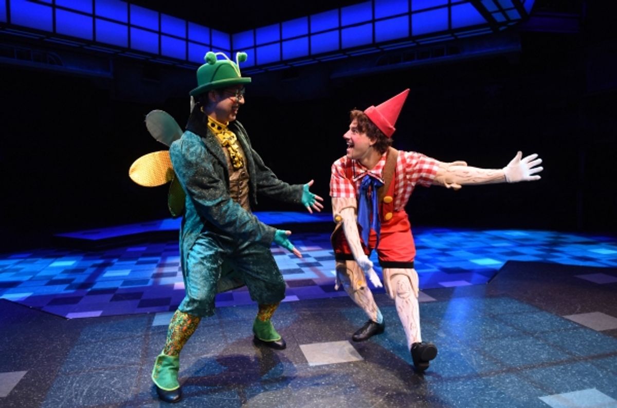 George Keating as Hopper and Pinocchio at 