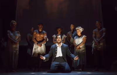 Josh Young and the company of AMAZING GRACE Photo