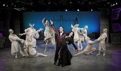 Jimmy Johansmeyer as Gomez and Caitlin Diana Doyle as Morticia Photo