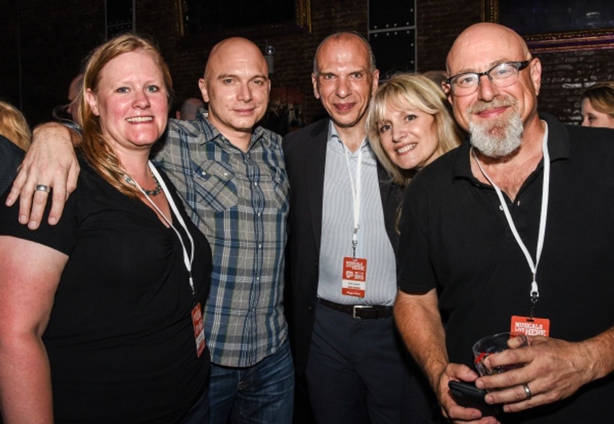 Michael Cerveris with NYMF board members Krista Parsons, Frank Troutman, Jill Jaysen
and Board President Charlie Fink at the NYMF opening party. at 