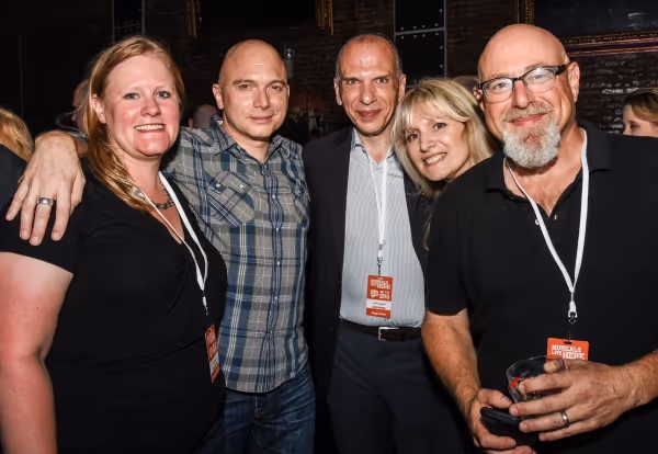 Michael Cerveris with NYMF board members Krista Parsons, Frank Troutman, Jill Jaysen
 Photo