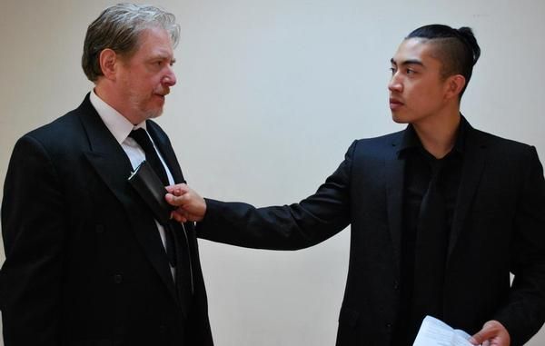 Mark Coffin (Hugh) and Devin Ilaw (Evan) Photo