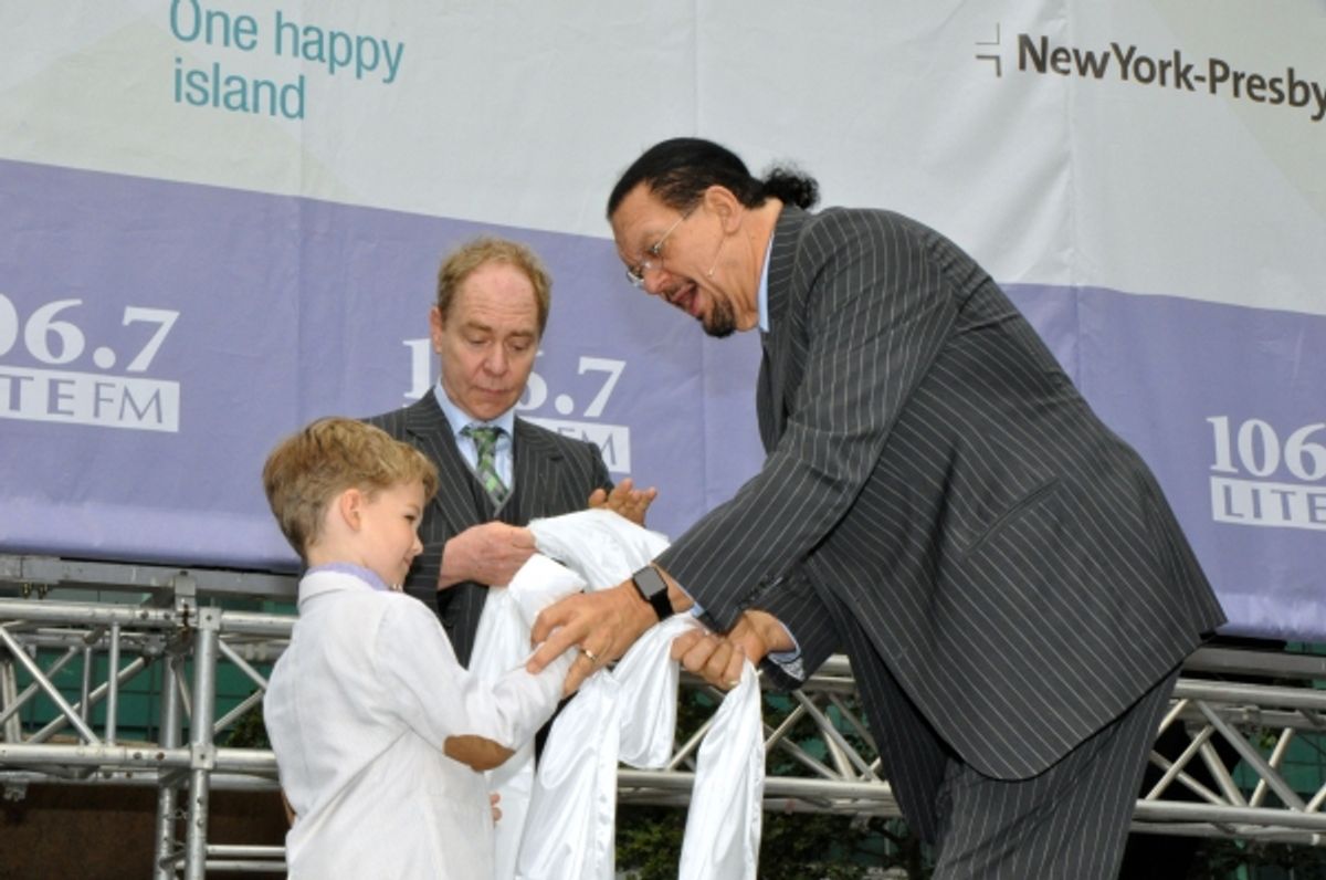 Iain Armitage with Raymond Teller and Penn Jillette at 