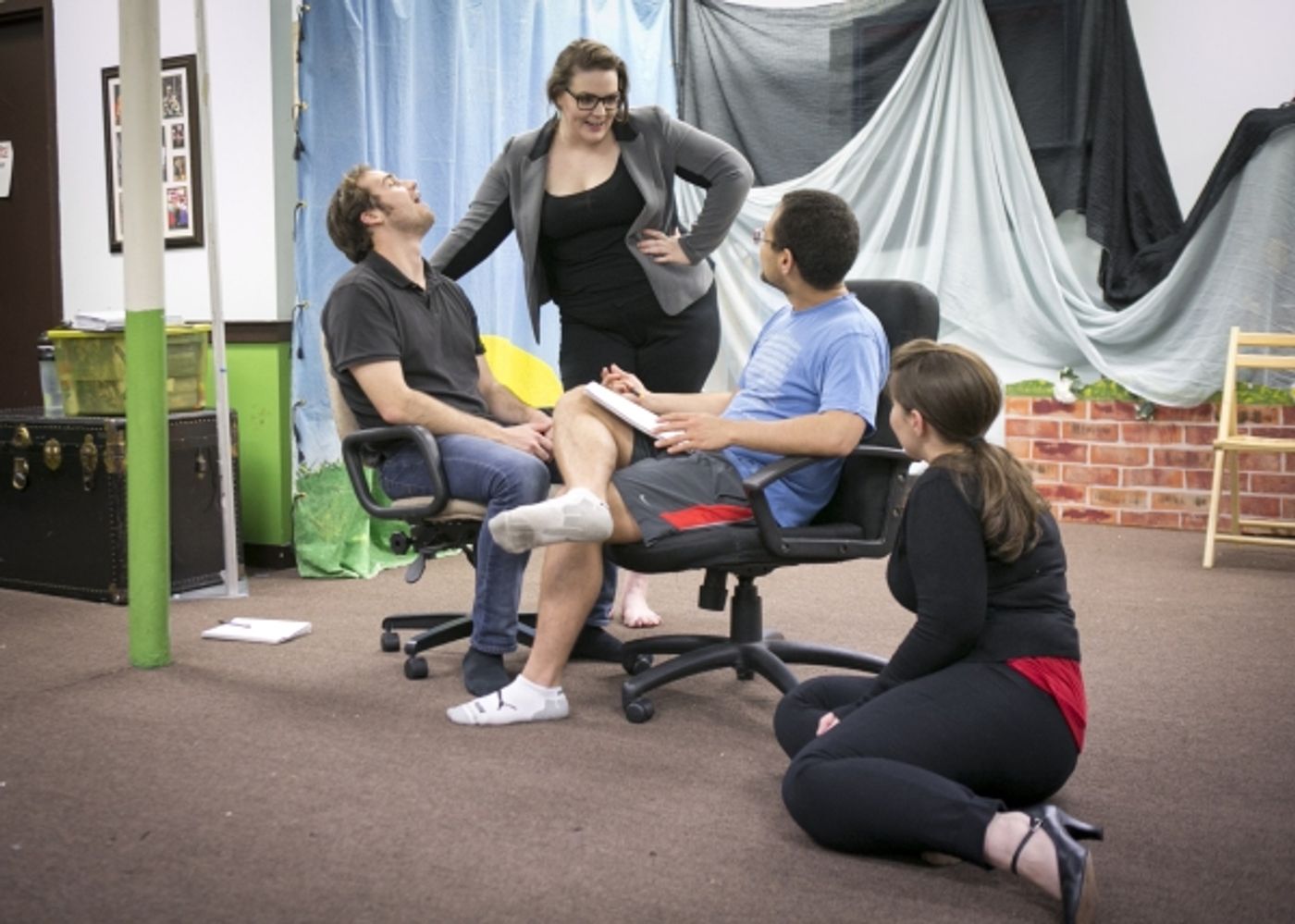 Photo Flash: First Look at Neala Barron, Matt Frye & More in Rehearsal for Brown Paper Box Co.'s [title of show]  Image