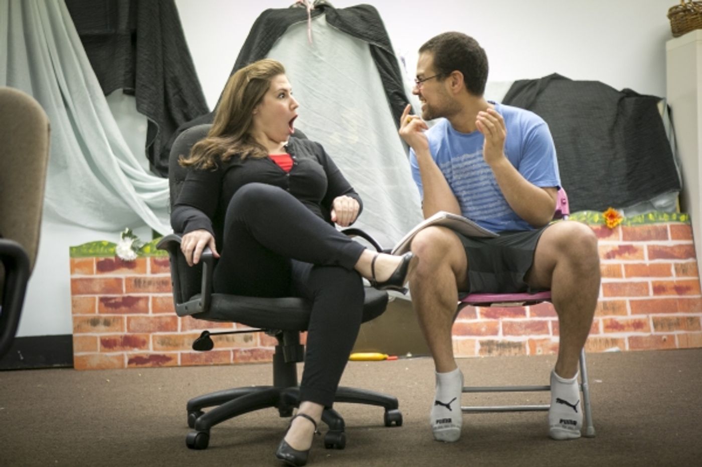 Photo Flash: First Look at Neala Barron, Matt Frye & More in Rehearsal for Brown Paper Box Co.'s [title of show]  Image