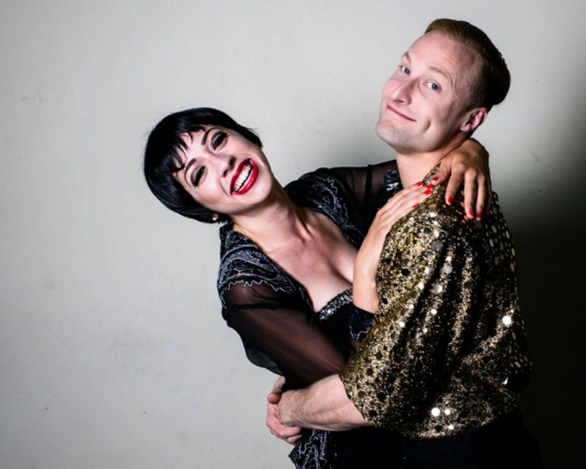 Michelle Lauto as Liza, and Chris Logan as Peter Allen at 