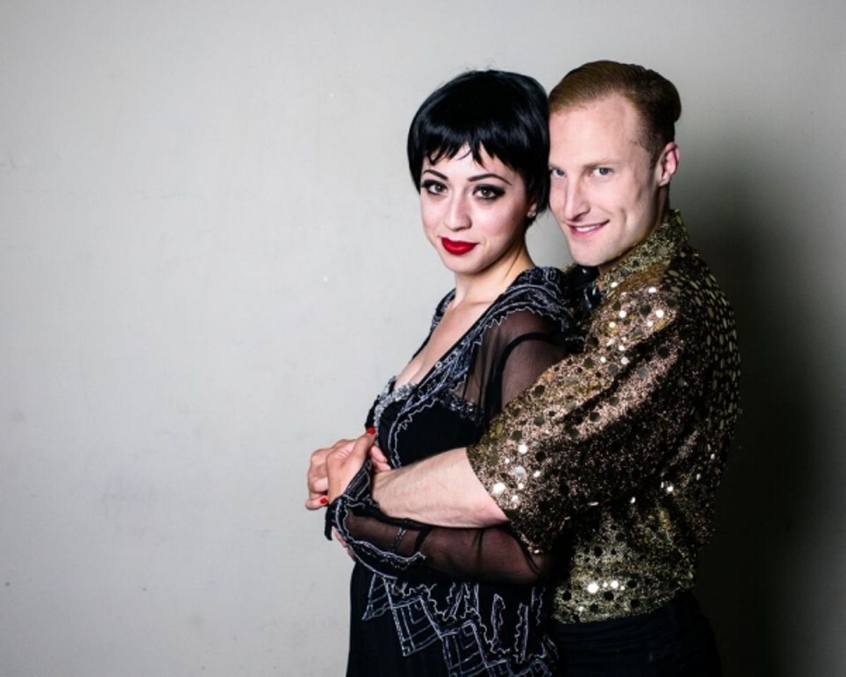 Michelle Lauto as Liza, and Chris Logan as Peter Allen at 