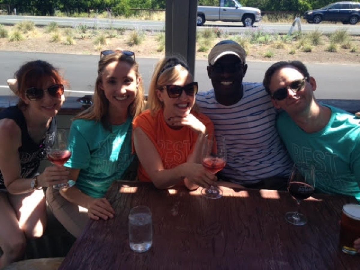 Erin Mcguire, Liz Kimball, Maggie Cansler, Eric Jackson, and Scott Barnhard at 