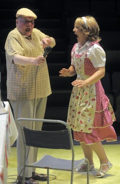 Russell Dixon as Gosforth and Emma Manton as Milly Photo