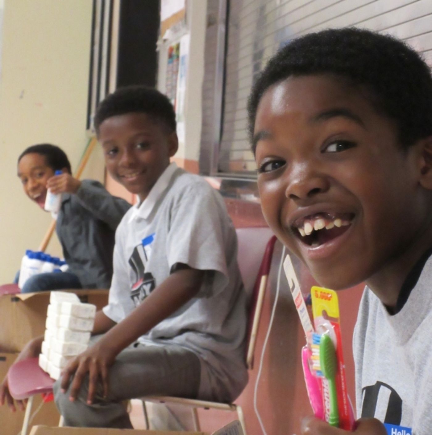Photo Flash: KINKY BOOTS Boys Help Broadway Serves & Children's Aid Society's 2015 Toiletry Drive  Image