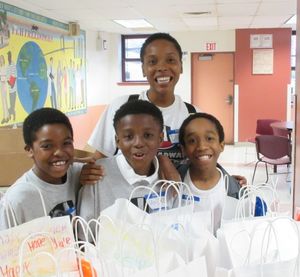 Broadway Serves Toiletry Drive 2015 - KINKY BOOTS boys with Dionne Figgins Photo