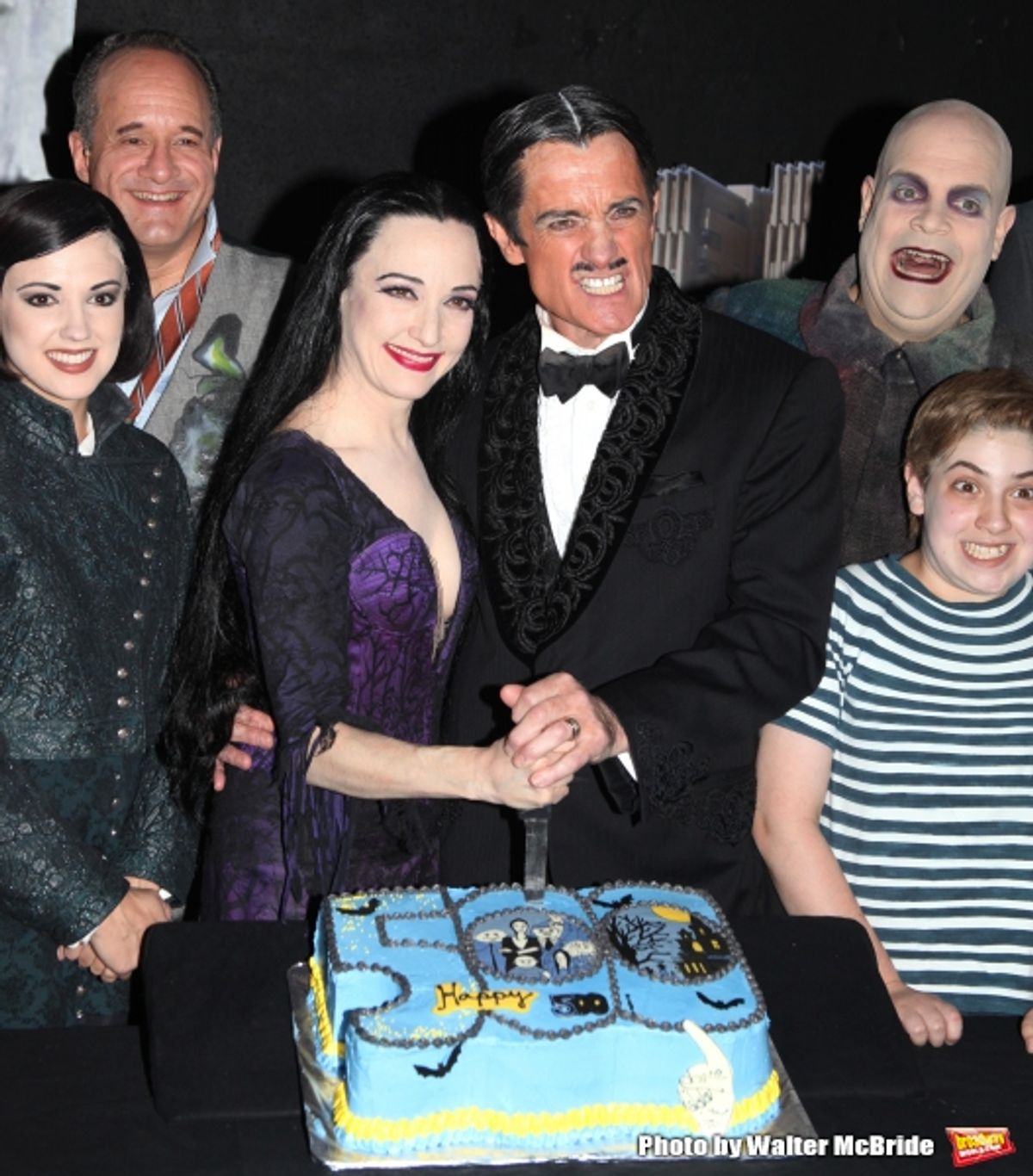 Rachel Potter, Adam Grupper, Bebe Neuwirth, Roger Rees, Brad Oscar, Adam Ziegler  at 