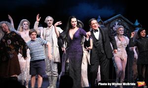 Brooke Shields as Morticia Addams & Roger Rees with Ensemble.at the Curtain Call for  Photo