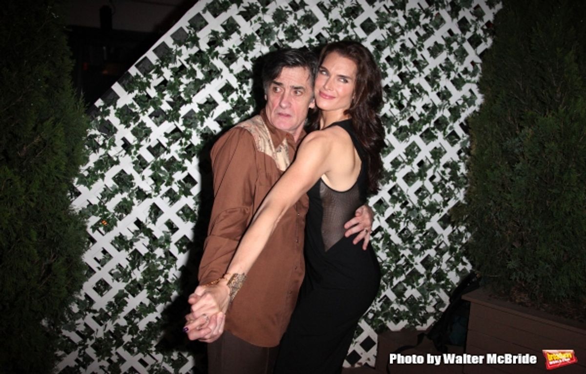 Roger Rees & Brooke Shields attending the After Performance Reception for Brooke Shields debut in ''The Addams Family'' at the Empire Hotel Roof in New York City. at 
