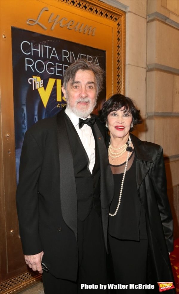 Roger Rees and Chita Rivera  attends the Broadway Opening Night Cast Photo Call for ' Photo