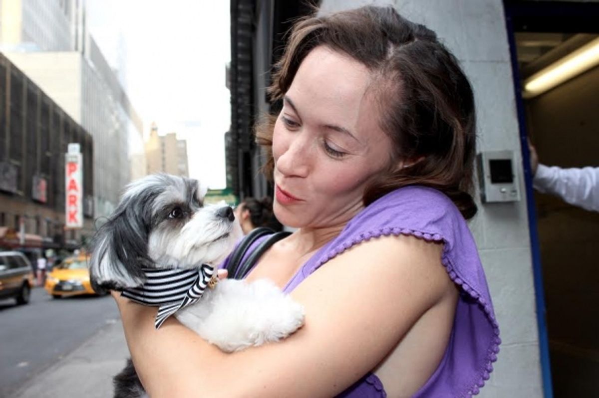 Laura Feig and Tinkerbelle the Dog at 