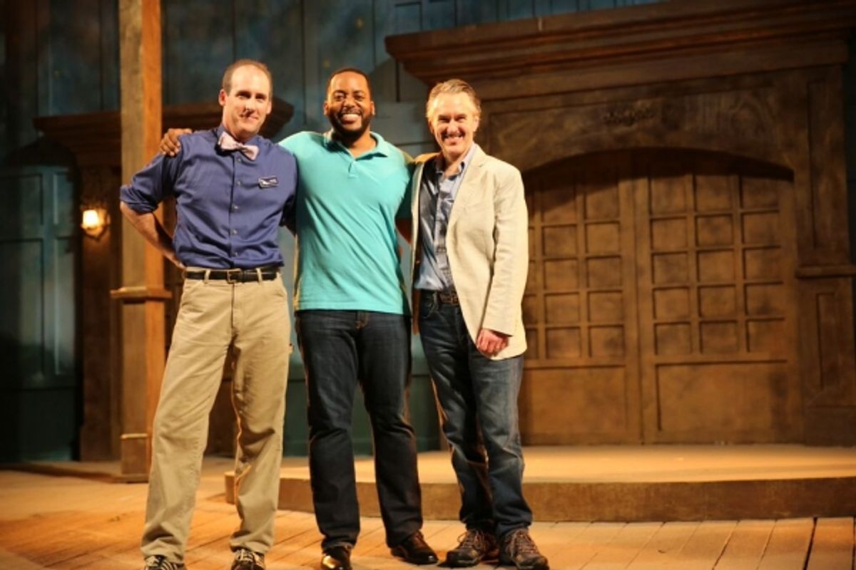 Kevin McKillip as ''Leontes'', Kyle Haden as ''Camillo'', and Michael Joseph Mitchell as ''Antigonus'' at 