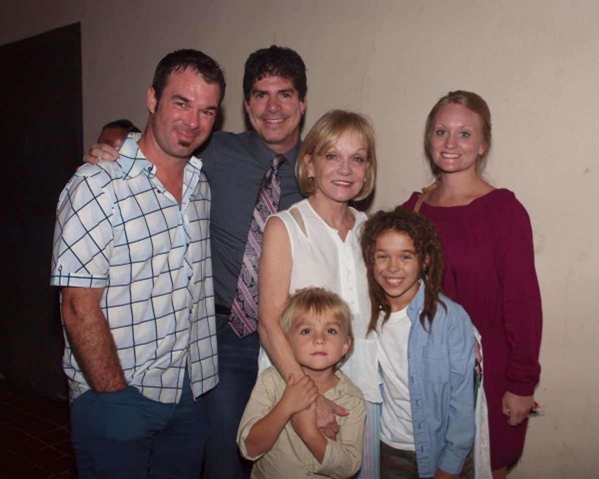 Buck Mason, Paul Rubin, Cathy Rigby, Wyatt Flemming, Jude Mason, and Theresa McCoy Flemming at 