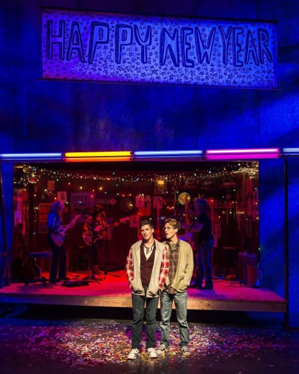 Curt Hansen and Ryder Bach (foreground); Band members Janet Robin, Vivi Rama and Juli Photo